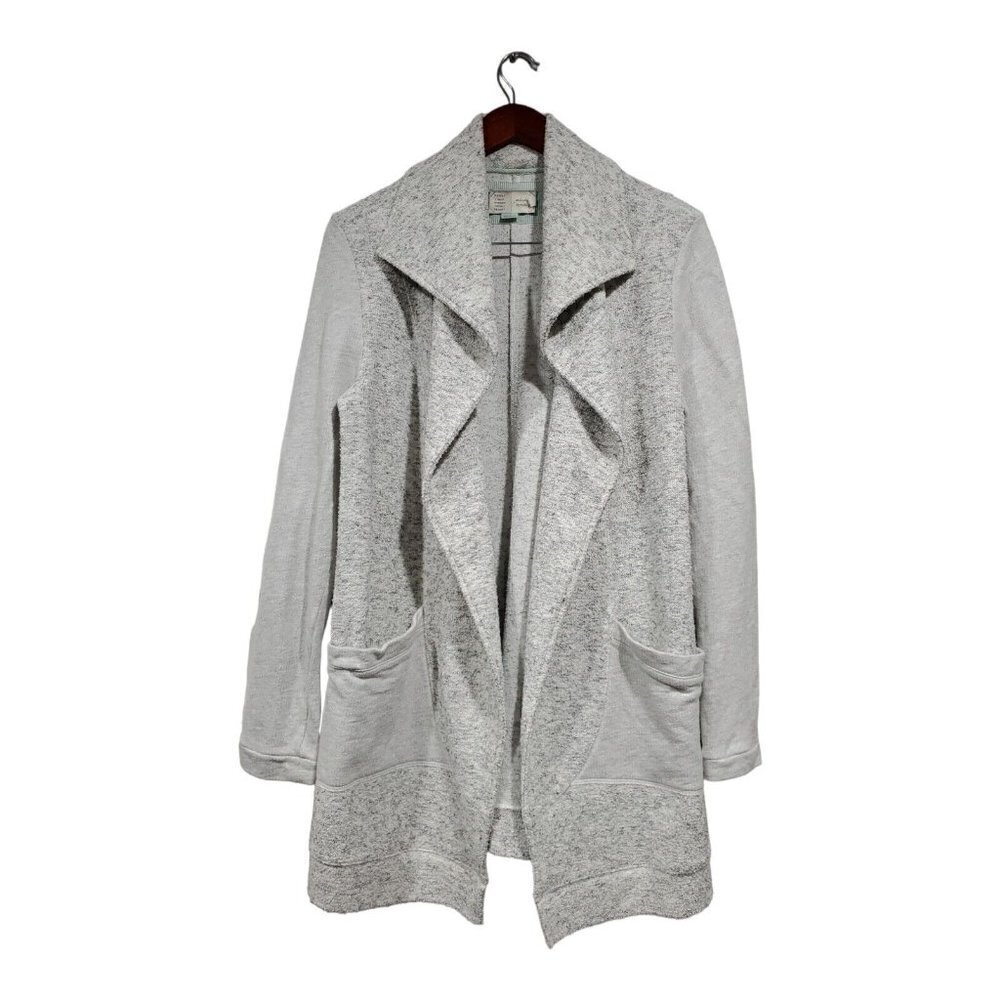Anthropologie Monday Tuesday W T F S S Gray Open-front Cardigan Sweater …